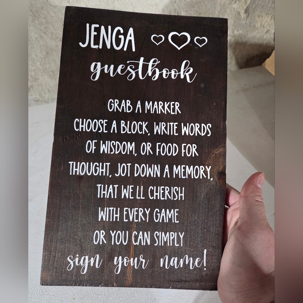 Wedding Jenga Guestbook Wooden Sign